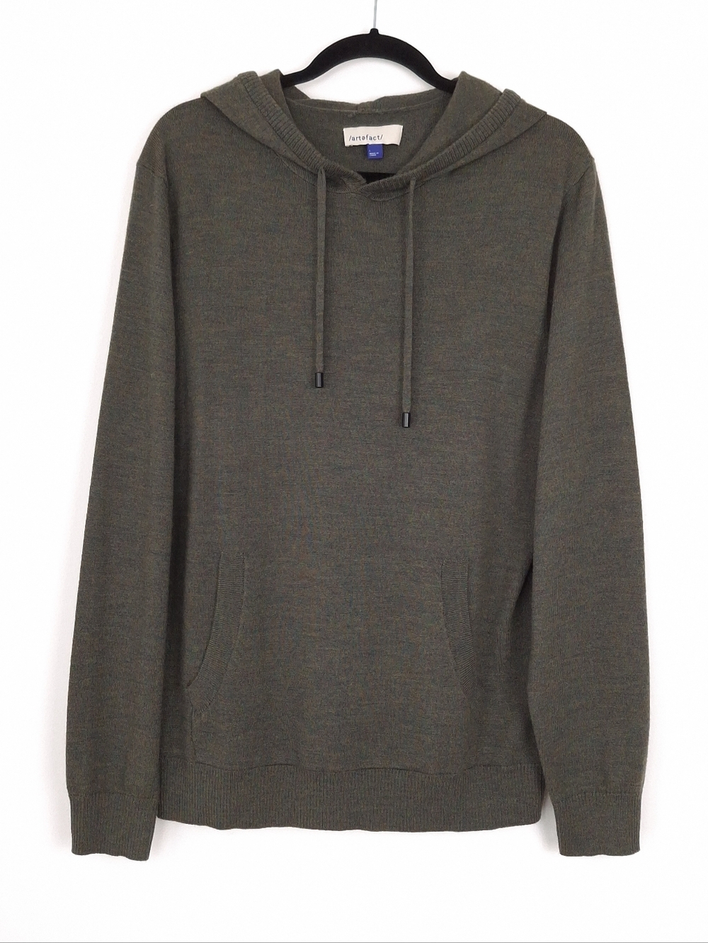 Artefact merino wool hoodie outdoor quiet luxury pullover athleisure olive green